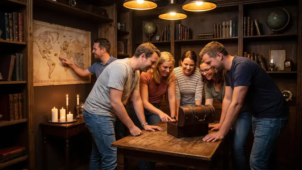 Escape Room in Berlin – Kollegen aus 6 Personen lösen gemeinsam Rätsel in einem thematisch gestalteten Raum