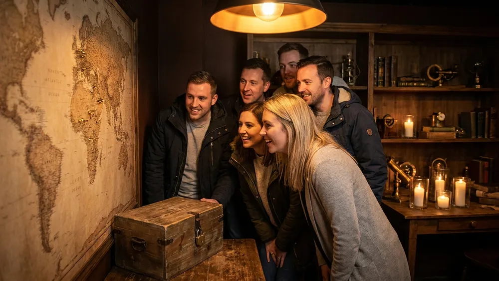 Escape Room in Berlin - Erwachsene lösen gemeinsam Rätsel in einem thematisch gestalteten Raum