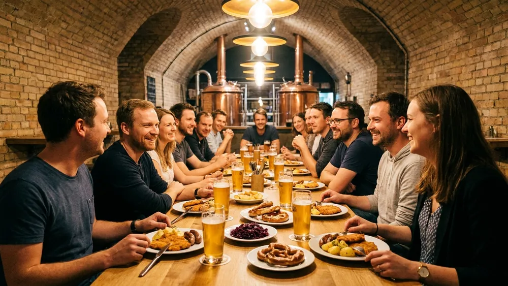 Brauerei Lemke Berlin – Team trinkt Craft Beer unter den S-Bahnbögen am Hackeschen Markt