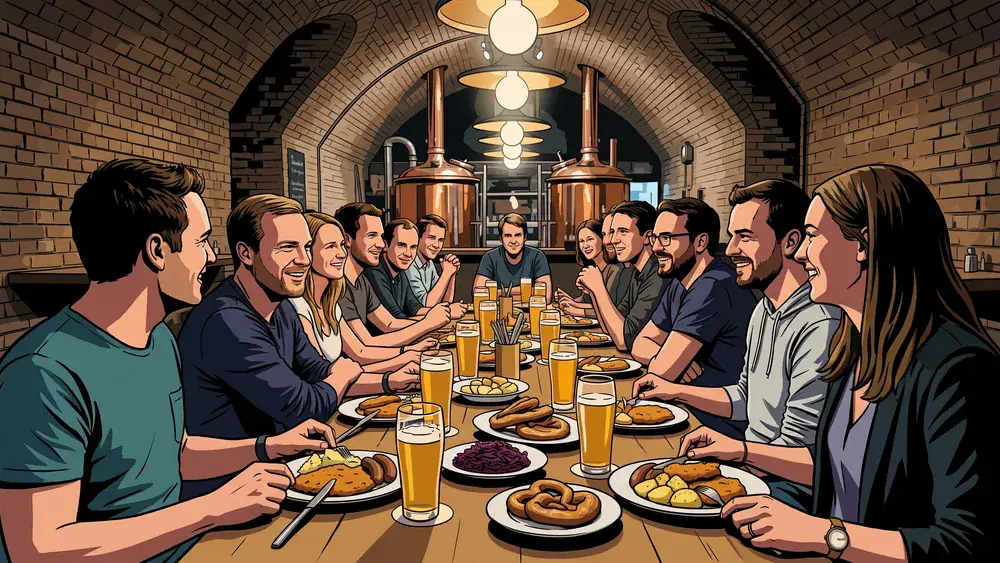 Brauerei Lemke Berlin – Team trinkt Craft Beer unter den S-Bahnbögen am Hackeschen Markt