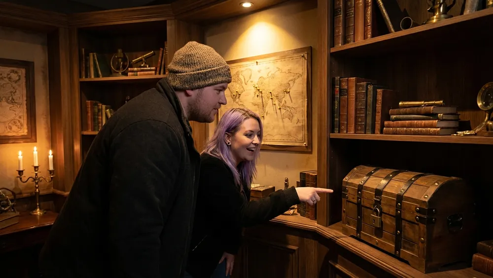 Escape Room in Berlin – Team aus 6 Personen löst gemeinsam Rätsel in einem thematisch gestalteten Raum