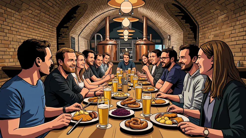 Brauerei Lemke Berlin – Team trinkt Craft Beer unter den S-Bahnbögen am Hackeschen Markt