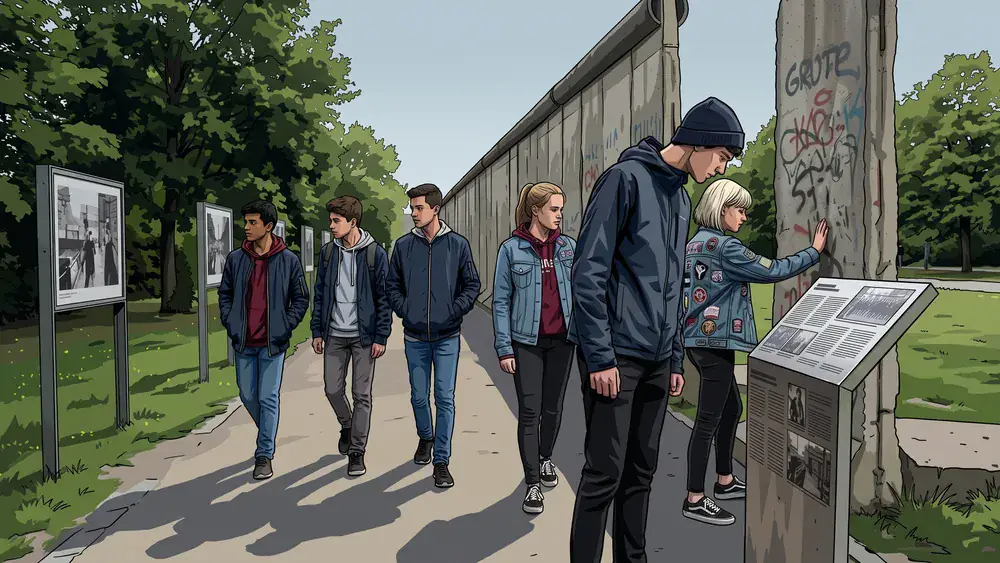 Gedenkstätte Berliner Mauer – Schulklasse erkundet die Ausstellung an der Bernauer Straße