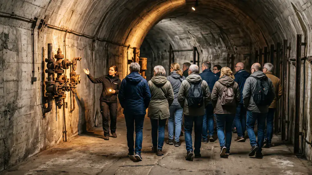 Berliner Unterwelten – Kollegen erkunden mit Stadtführerin einen Weltkriegs-Bunker unter Gesundbrunnen
