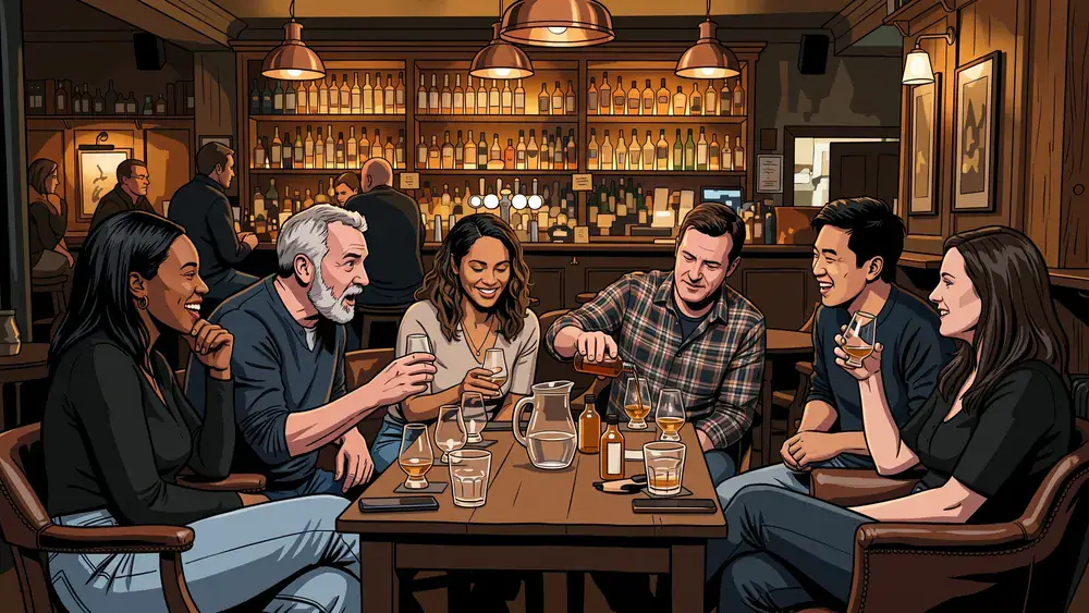 Whisky-Tasting in Berlin – kleine Kollegenrunde verkostet mehrere Drams in einem Whisky-Pub