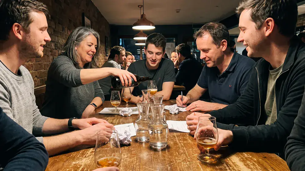 Whisky-Tasting in Bielefeld – Kollegen verkosten am Abend gemeinsam mehrere Whiskys mit Verkostungsnotizen