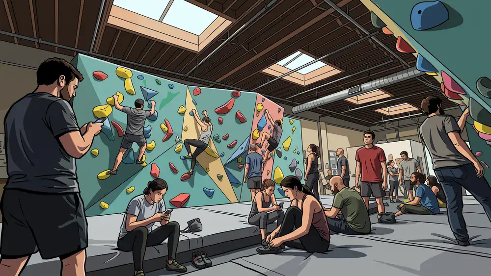 Bouldern in Bielefeld – Gruppe klettert gemeinsam in der Center of Gravity Halle