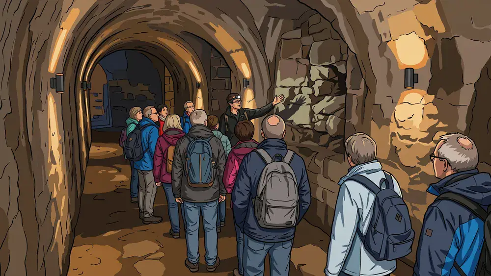 Sparrenburg Kasematten – Team erkundet mit Stadtführerin den unterirdischen Tunnel unter der Burg