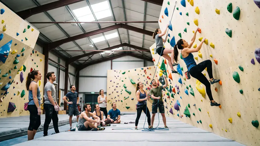 Bouldern in Bielefeld – Kollegen klettern zur Weihnachtsfeier in der Center of Gravity Halle in Eckardtsheim