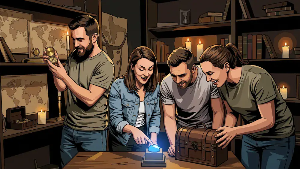 Escape Room in Braunschweig - Erwachsene lösen gemeinsam Rätsel in einem thematisch gestalteten Raum