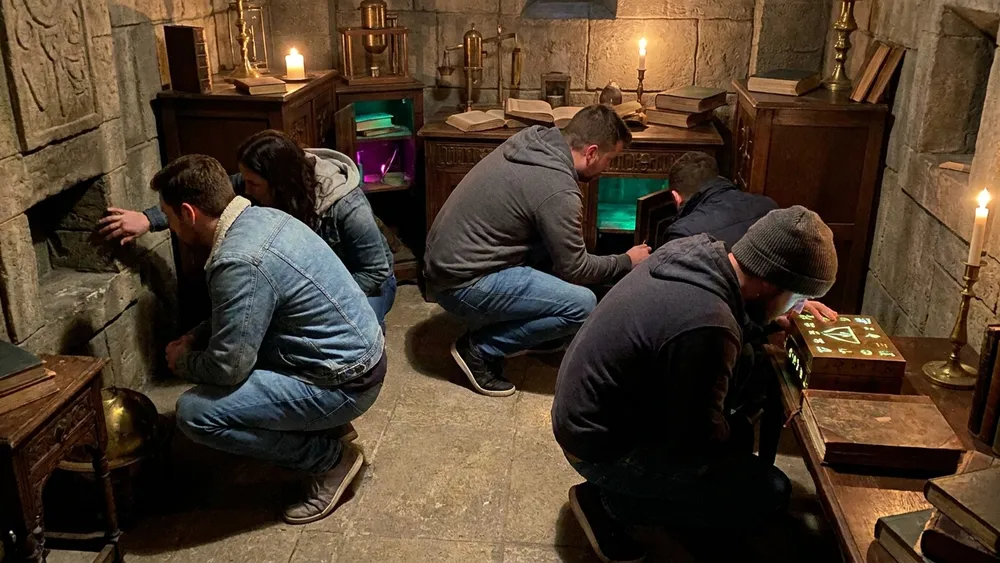 Escape Room in Braunschweig – Gruppe löst gemeinsam Rätsel in einem thematisch gestalteten Raum