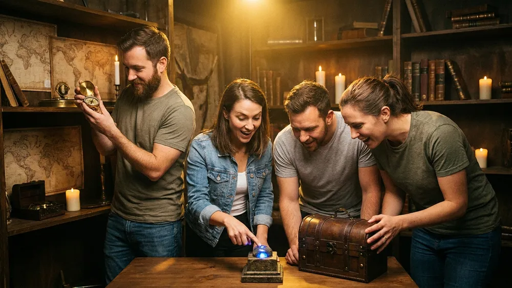 Escape Room in Braunschweig - Erwachsene lösen gemeinsam Rätsel in einem thematisch gestalteten Raum