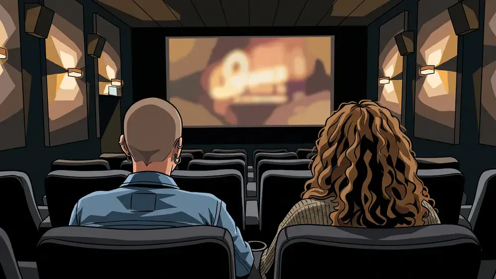 Metropol Kino in Düsseldorf – Zwei Personen sitzen in einem kleinen Programmkino