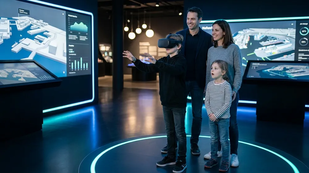 Discovery Dock Hamburg – Familie testet VR-Brillen in einer interaktiven Hafen-Erlebniswelt