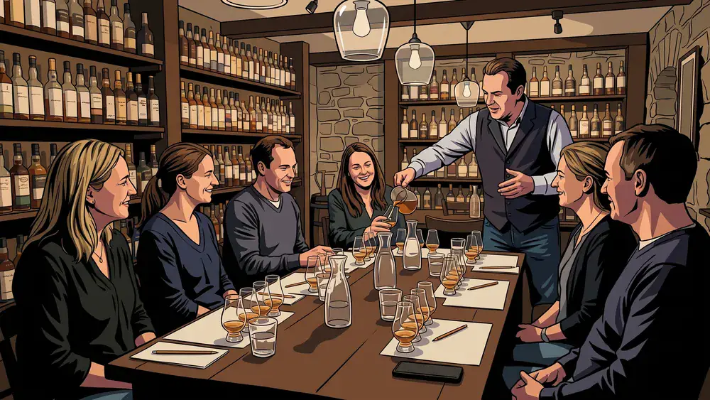 Whisky-Tasting in Hamburg - kleine Kollegenrunde verkostet unter Anleitung verschiedene Whiskys