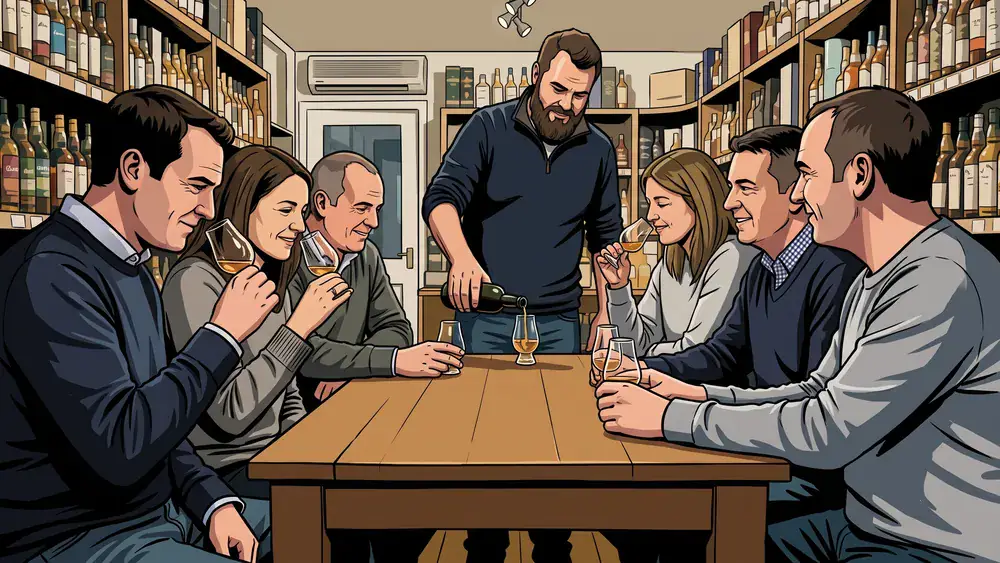 Whisky-Tasting in Hannover - Erwachsene verkosten Single Malts unter Anleitung am Tisch
