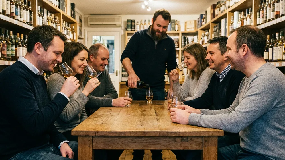 Whisky-Tasting in Hannover - Erwachsene verkosten Single Malts unter Anleitung am Tisch