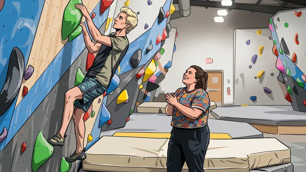Kletterzentrum Nordhessen in Kassel – zwei Personen an der Kletterwand