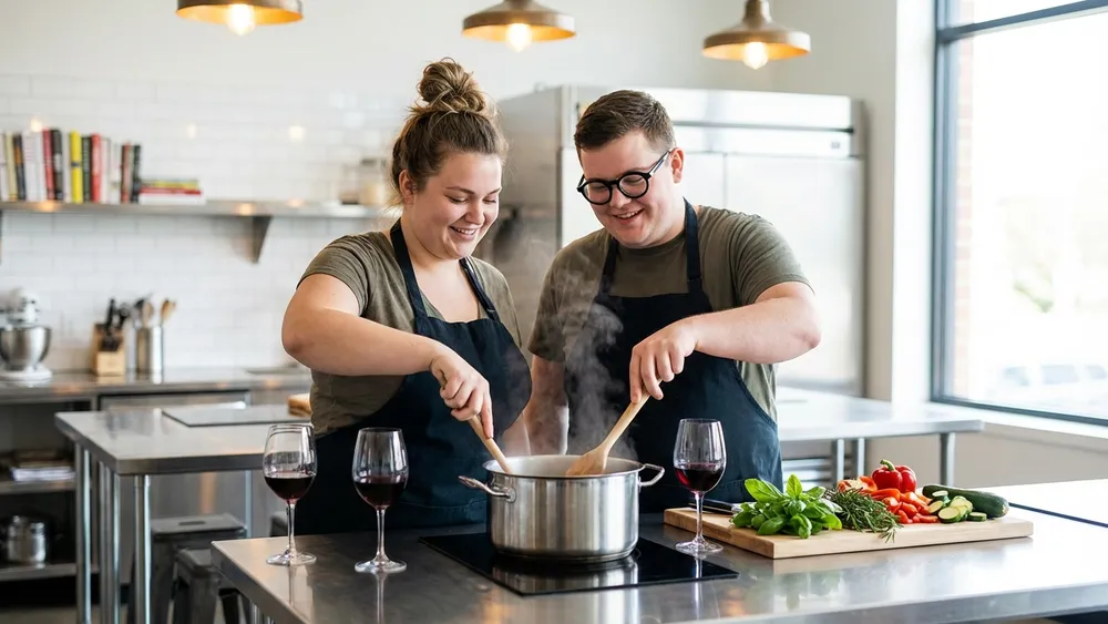 Kochkurs in Kassel – zwei Personen kochen gemeinsam