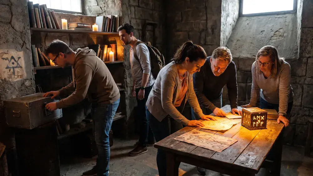 EXITgameKassel – Kollegen aus fünf Personen lösen gemeinsam Rätsel im Escape Room