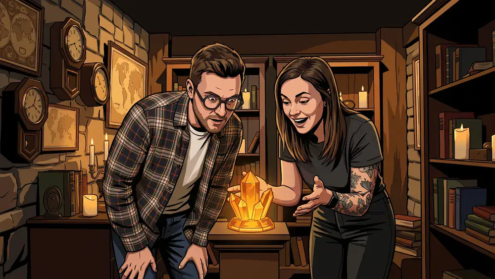EXITgameKassel – zwei Personen lösen gemeinsam Rätsel im Escape Room
