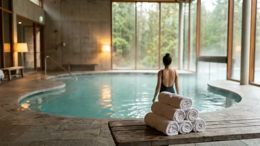 Kurhessen Therme in Kassel – Thermalbecken mit warmem Solewasser am Sonntagnachmittag