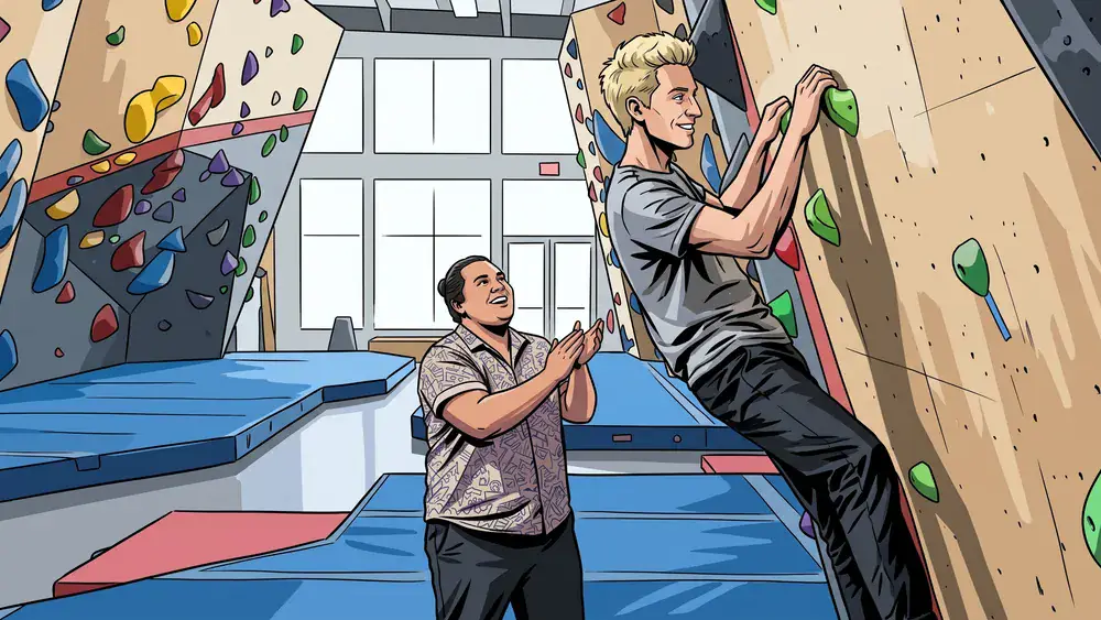DAV Kletterzentrum Nordhessen Kassel – Team bouldert an bunten Griffen