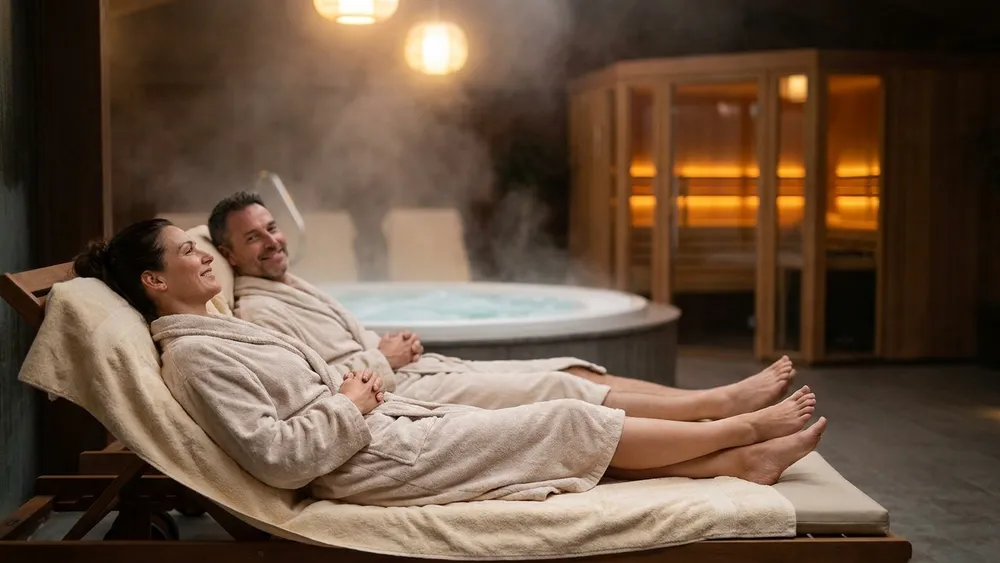 Birke Spa in Kiel - Erwachsene entspannen im Wellnessbereich mit Pool und Sauna