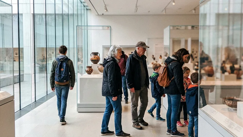 Schokoladenmuseum in Köln – Gruppe erkundet die Ausstellung im lichtdurchfluteten Museumsgebäude