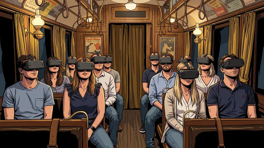 TimeRide VR in Köln – Gruppe erlebt mit VR-Brillen eine Zeitreise ins alte Köln am Alter Markt