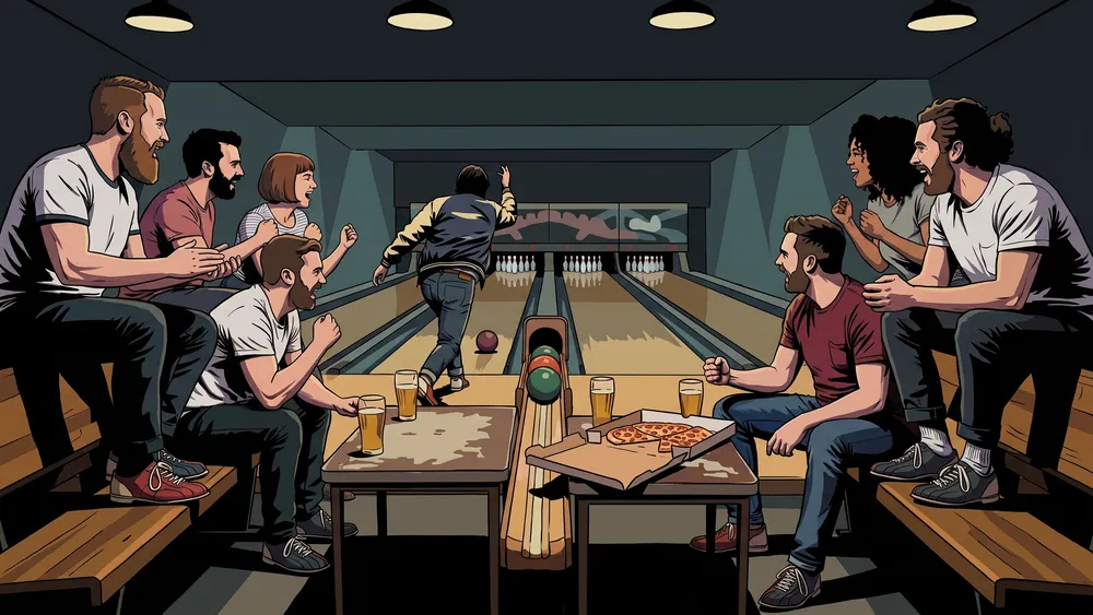 Bowling in Köln – JGA-Gruppe feuert an zwei Bahnen einen Wurf an