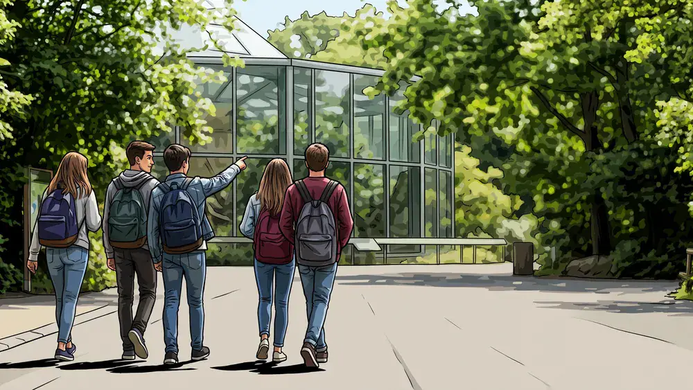 Kölner Zoo – Schulklasse erkundet die weitläufige Anlage bei Tageslicht