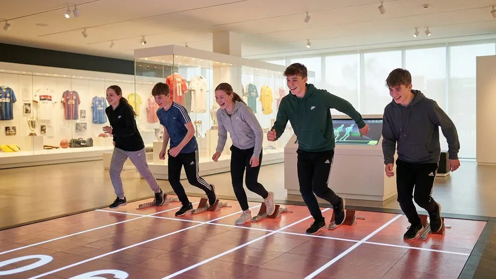 Sport & Olympia Museum in Köln – Schüler probieren interaktive Sportstationen aus