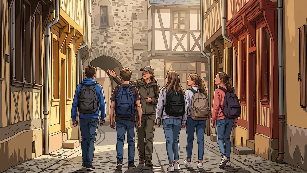 Stadtführung Köln – Schulklasse erkundet die historische Altstadt mit einem Guide