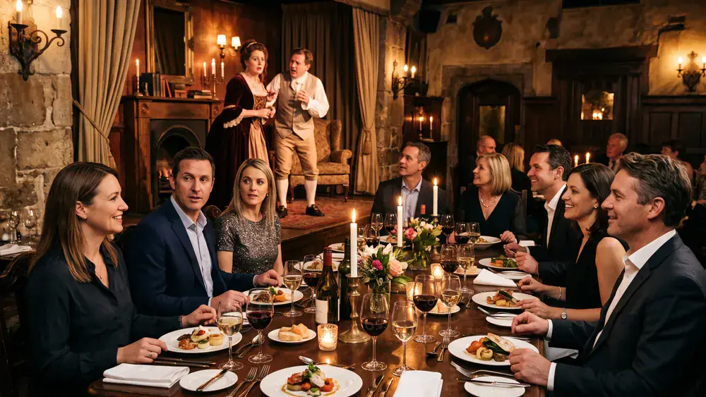 Krimidinner in Köln - Kollegen verfolgen am gedeckten Tisch ein Schauspiel und lösen einen Mordfall
