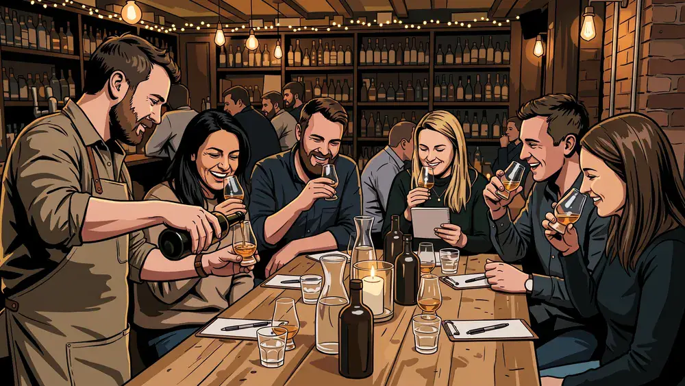 Whisky Tasting in Köln - kleine Runde verkostet unter Anleitung verschiedene Whiskys