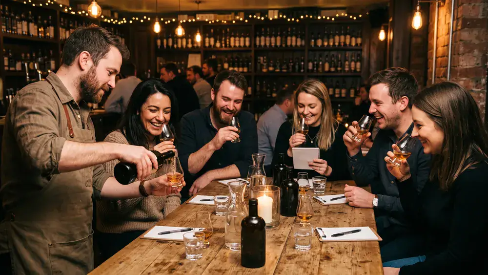 Whisky Tasting in Köln - kleine Runde verkostet unter Anleitung verschiedene Whiskys