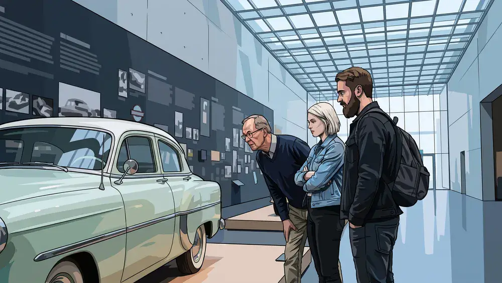 Haus der Geschichte in Bonn – Besucher vor einem Exponat in der Dauerausstellung