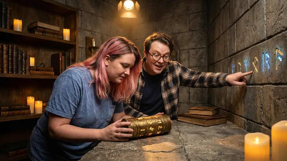 Escape Room in Stuttgart – Team aus 5 Personen löst gemeinsam Rätsel in einem thematisch gestalteten Raum