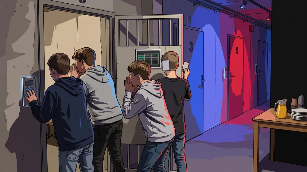 Tieners spelen samen een cel in Prison Island bij NondeJeu in Tilburg