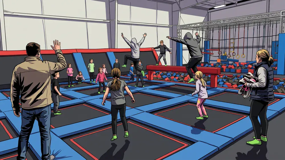 Schoolklas springt samen in het trampolinepark You Jump in Tilburg