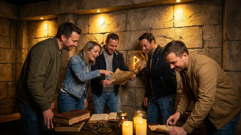 Escape Room in Wien - Erwachsene lösen gemeinsam Rätsel in einem thematisch gestalteten Raum