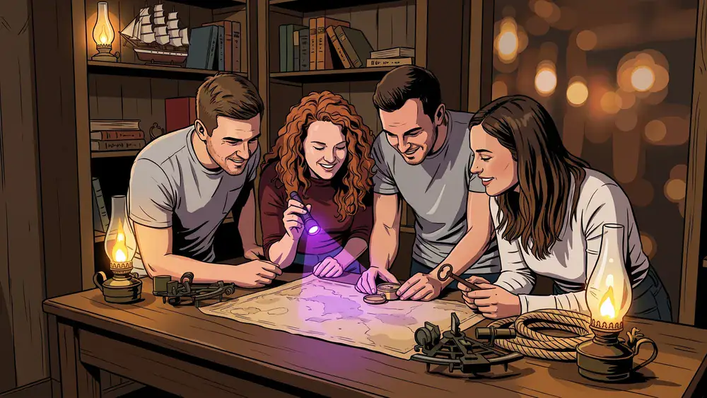 Escape Room in Wien – Team aus 5 Personen löst gemeinsam Rätsel in einem thematisch gestalteten Raum