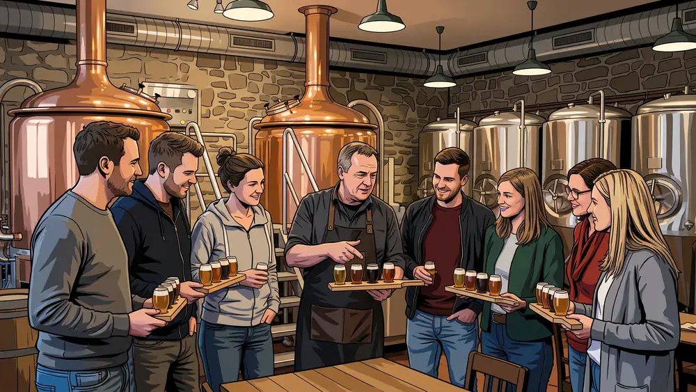 Würzburger Hofbräu Brauereiführung - Erwachsene probieren fünf Bierspezialitäten mit dem Braumeister