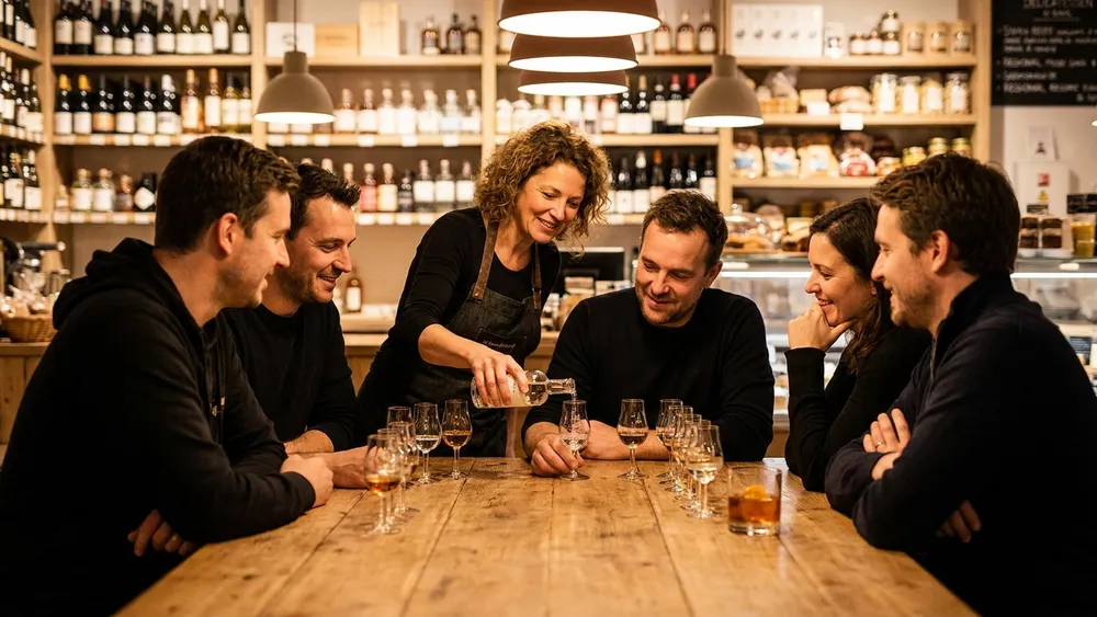 Destillat-Tasting in Würzburg - Erwachsene verkosten Whisky, Gin und Edelbrände mit einer Sommelière