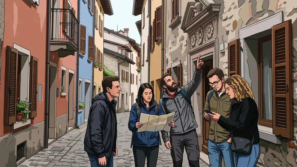 Stadtrallye in Zürich – Team löst eine Aufgabe in einer Altstadtgasse